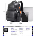 Load image into Gallery viewer, Genuine Leather 15.6” Laptop Backpack – Luxury Anti-Theft Expandable USB Travel Bag
