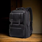 Load image into Gallery viewer, Vintage PU Leather Laptop Backpack – Waterproof Anti-Theft Business Travel Bag (15.6”)