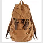 Load image into Gallery viewer, Vintage Canvas & Leather Drawstring Backpack – Military Style School & Daily Rucksack