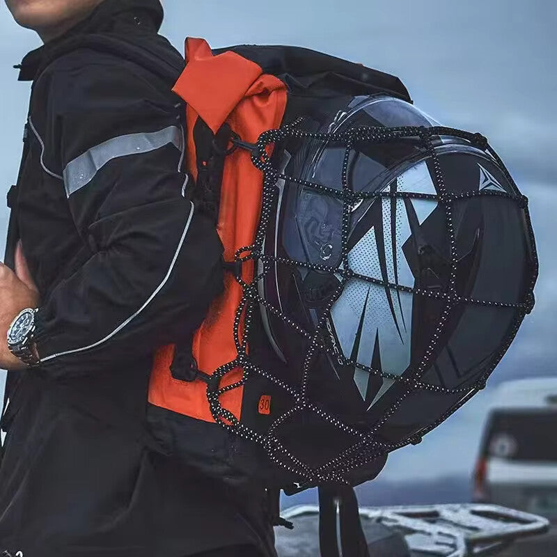 Waterproof Motorcycle Helmet Backpack – Full Face Rider Travel Bag with Reflective Design