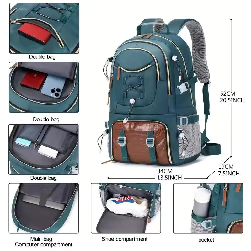 40L Waterproof Hiking Backpack – Lightweight Camping & Travel Bag with Shoe Compartment