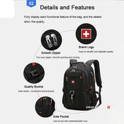 MILITARY 23” Laptop Backpack – Waterproof Large Capacity Travel & Business Bag with USB Charging