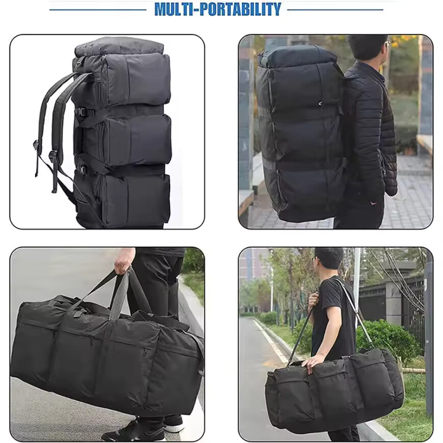 100L Camping & Travel Backpack – Large Capacity Tactical Duffel with Multi-Carry Design
