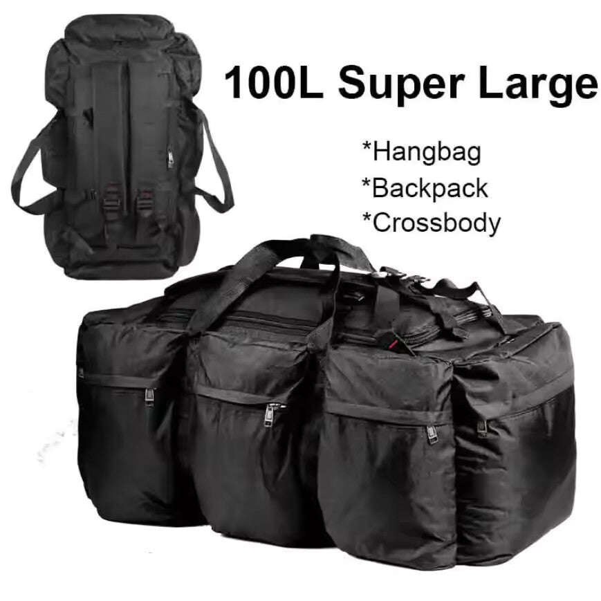 100L Camping & Travel Backpack – Large Capacity Tactical Duffel with Multi-Carry Design