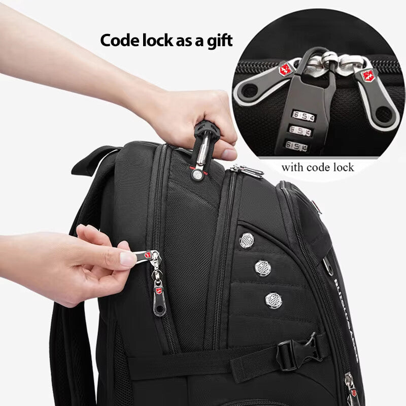 Waterproof 17” / 20” Laptop Backpack with USB Charging & Anti-Theft Lock – Travel & School Rucksack