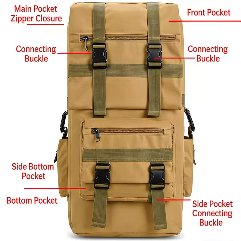 130L Large Hiking & Travel Backpack – Waterproof Tactical Camping Rucksack