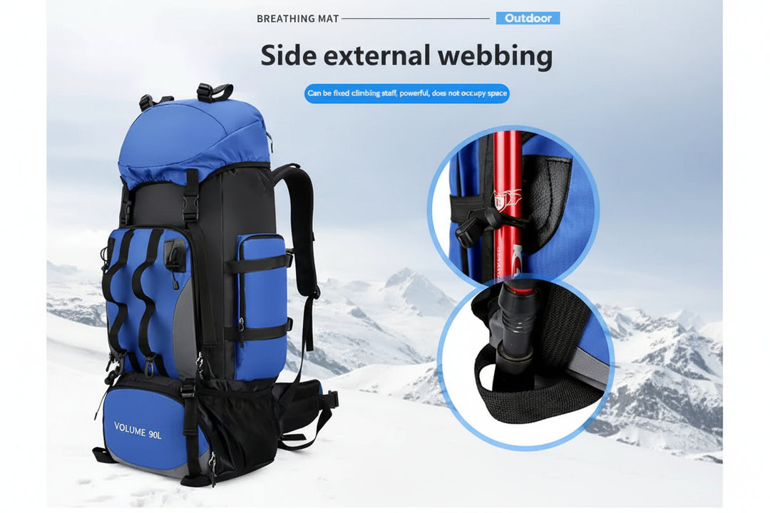 90L Waterproof Hiking & Trekking Backpack – Large Capacity Outdoor Travel Rucksack