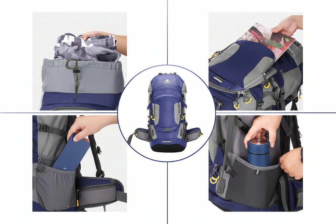60L Waterproof Hiking Backpack – Camping & Mountain Climbing Rucksack with Rain Cover
