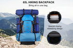 Load image into Gallery viewer, 65L Waterproof Climbing Backpack – Large Capacity Camping &amp; Trekking Rucksack