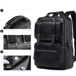 Load image into Gallery viewer, Vintage PU Leather Laptop Backpack – Waterproof Anti-Theft Business Travel Bag (15.6”)