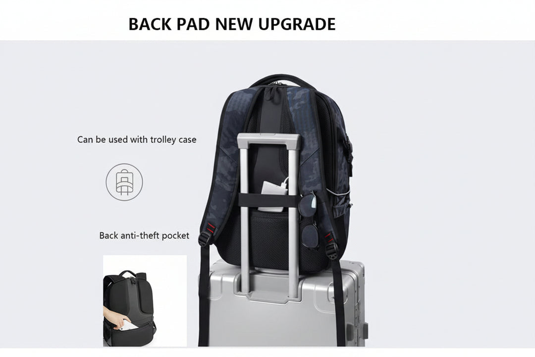 2025 Waterproof 17” Laptop Backpack with USB Charging & Anti-Theft Lock – 38L Travel & School Bag
