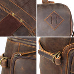 Load image into Gallery viewer, Vintage Crazy Horse Leather Laptop Backpack – Genuine Cowhide Travel &amp; School Bag