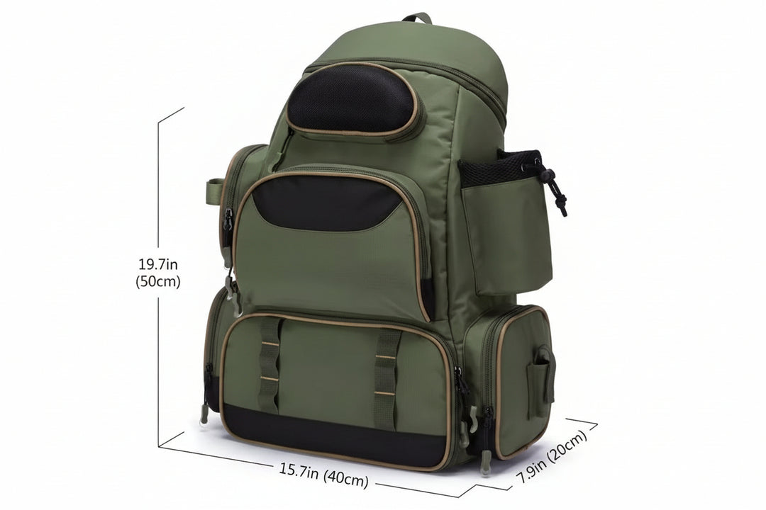 Tactical Fishing Tackle Backpack – Lightweight 600D Multifunctional Angler Bag